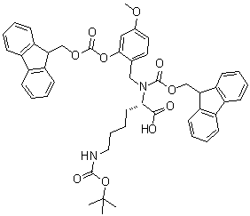 N6-[(1,1-Dimethylethoxy)carbonyl]-N2-[(9H-fluoren-9-ylmethoxy)carbonyl]-N2-[[2-[[(9H-fluoren-9-ylmethoxy)carbonyl]oxy]-4-methoxyphenyl]methyl]-L-lysine molecular structure (CAS 166881-56-7)