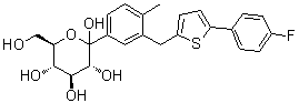 1-C-[3-[[5-(4-Fluorophenyl)-2-thienyl]methyl]-4-methylphenyl]-D-glucopyranose molecular structure (CAS 1672658-93-3)