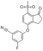 3-Fluoro-5-((7-(methylsulfonyl)-1-oxo-2,3-dihydro-1H-inden-4-yl)oxy)benzonitrile molecular structure (CAS 1672665-55-2)