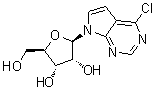 structure of CAS# 16754-80-6, 6-Chloro-9-(beta-D-ribofuranosyl)-7-deazapurine;6-Chloro-9-(beta-D-ribofuranosyl)-7-dezapurine; 6-Deamino-6-chlorotubercidin; NSC 101161