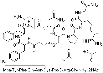 Desmopressin acetate molecular structure (CAS 16789-98-3)