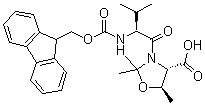 (4S,5R)-3-[(2S)-2-[[(9H-Fluoren-9-ylmethoxy)carbonyl]amino]-3-methyl-1-oxobutyl]-2,2,5-trimethyl-4-oxazolidinecarboxylic acid molecular structure (CAS 168216-05-5)