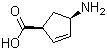 结构式 CAS# 168471-40-7, (1S,4R)-4-氨基环戊-2-烯甲酸