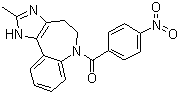 (4,5-Dihydro-2-methylimidazo[4,5-d][1]benzazepin-6(1H)-yl)(4-nitrophenyl)methanone molecular structure (CAS 168626-71-9)