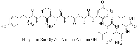 L-Tyrosyl-L-leucyl-L-serylglycyl-L-alanyl-L-asparaginyl-L-leucyl-L-asparaginyl-L-leucine molecular structure (CAS 168635-85-6)