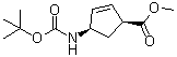 结构式 CAS# 168683-02-1, (1S,4R)-4-[[叔丁氧羰基]氨基]-2-环戊烯-1-羧酸甲酯