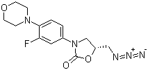 结构式 CAS# 168828-84-0, (R)-5-(叠氮甲基)-3-[3-氟-4-(4-吗啉基)苯基]-2-噁唑烷酮