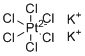 structure of CAS# 16921-30-5, Potassium chloroplatinate;Potassium hexachloroplatinate(IV)