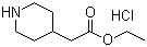 structure of CAS# 169458-04-2, Piperidin-4-ylacetic acid ethyl ester hydrochloride;Ethyl 2-(4-piperidyl)acetate hydrochloride; Ethyl 2-(piperidin-4-yl)acetate hydrochloride