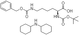 结构式 CAS# 16948-04-2, N6-苄氧羰基-N2-叔丁氧羰基-L-赖氨酸二环己胺盐