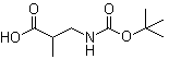 结构式 CAS# 16948-10-0, 3-[(叔丁氧羰基)氨基]-2-甲基丙酸