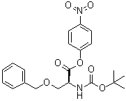 结构式 CAS# 16948-39-3, 叔丁基氧羰基-O-苄基-L-丝氨酸对硝基苯基酯