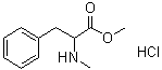 N-甲基-DL-苯丙氨酸甲酯盐酸盐分子结构 (CAS 16975-45-4)