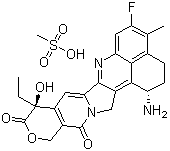 结构式 CAS# 169869-90-3, 依沙替康甲磺酸盐