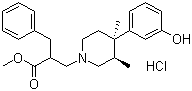(S)-2-(((3R,4R)-4-(3-Hydroxyphenyl)-3,4-dimethylpiperidin-1-yl)methyl)-3-phenylpropanoic acid methyl ester hydrochloride molecular structure (CAS 170098-28-9)