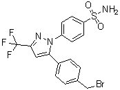 4-[5-[4-(Bromomethyl)phenyl]-3-(trifluoromethyl)-1H-pyrazol-1-yl]benzenesulfonamide molecular structure (CAS 170570-75-9)