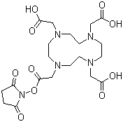 structure of CAS# 170908-81-3, 1,4,7,10-Tetraazacyclododecane-1,4,7,10-tetraacetic acid 1-(2,5-dioxo-1-pyrrolidinyl) ester;DOTA-NHS-ester