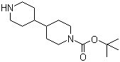 structure of CAS# 171049-35-7, 1-(tert-Butoxycarbonyl)-4,4'-bipiperidine;1,1-Dimethylethyl 4,4'-bipiperidine-1-carboxylate; [4,4'-Bipiperidine]-1-carboxylic acid 1,1-dimethylethyl ester; 4-(4-Piperidinyl)-1-piperidinecarboxylic acid 1,1-dimethylethyl ester; tert-Butyl 4,4'-bipiperidine-1-carboxylate