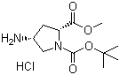 structure of CAS# 171110-72-8, (2S,4S)-1-tert-Butyl 2-methyl 4-aminopyrrolidine-1,2-dicarboxylate hydrochloride;(2S,4S)-4-Amino-1,2-pyrrolidinedicarboxylic acid 1-(1,1-dimethylethyl) 2-methyl ester hydrochloride