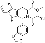 structure of CAS# 171489-59-1, (1R,3R)-1-(1,3-Benzodioxol-5-yl)-2-(chloroacetyl)-2,3,4,9-tetrahydro-1H-pyrido[3,4-b]indole-3-carboxylic acid methyl ester;methyl (1R,3R)-1-(1,3-benzodioxol-5-yl)-2-(2-chloroacetyl)-1,3,4,9-tetrahydropyrido[3,4-b]indole-3-carboxylate