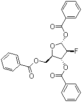 1,3,5-Tri-O-benzoyl-2-deoxy-2-fluoro-alpha-L-arabinofuranose molecular structure (CAS 171721-00-9)