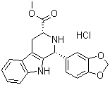 结构式 CAS# 171752-68-4, 顺式-(1R,3R)-1,2,3,4-四氢-1-(3,4-亚甲二氧基苯基)-9H-吡啶并[3,4-b]吲哚-3-羧酸甲酯盐酸盐