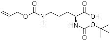structure of CAS# 171820-74-9, N-Boc-N'-[(Allyloxy)carbonyl]-L-ornithine;N2-[(1,1-Dimethylethoxy)carbonyl]-N5-[(2-propen-1-yloxy)carbonyl]-L-ornithine