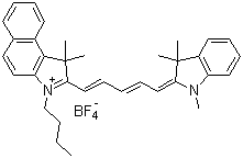 3-Butyl-2-[5-(1,3-dihydro-1,3,3-trimethyl-2H-indol-2-ylidene)-1,3-pentadienyl]-1,1-dimethyl-1H-benz[e]indolium tetrafluoroborate(1-) molecular structure (CAS 172491-72-4)