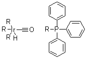 羰基三(三苯基膦)氢化铱(I)分子结构 (CAS 17250-25-8)