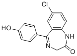 7-Chloro-1,3-dihydro-5-(4-hydroxyphenyl)-H-1,4-Benzodiazepin-2-one molecular structure (CAS 17270-12-1)
