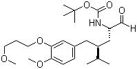 结构式 CAS# 172900-83-3, [(1S,3S)-3-[3-(3-甲氧基丙氧基)-4-甲氧基苄基]-1-醛基-4-甲基戊基]氨基甲酸叔丁酯; 阿利克仑-8