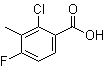 2-Chloro-4-fluoro-3-methylbenzoic acid molecular structure (CAS 173315-54-3)