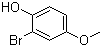 结构式 CAS# 17332-11-5, 2-溴-4-甲氧基苯酚; 4-甲氧基-2-溴苯酚