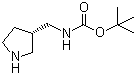 结构式 CAS# 173340-26-6, (S)-[[吡咯烷-3-基]甲基]氨基甲酸叔丁酯