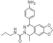 8-(4-氨基苯基)-5-甲基-N-丙基-1,3-二氧杂环戊烯并[4,5-g]酞嗪-6(5H)-甲酰胺分子结构 (CAS 173952-44-8)