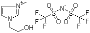 structure of CAS# 174899-86-6, 1-(2-Hydroxyethyl)-3-methylimidazolium bis(trifluoromethanesulfonyl)imide;3-(2-Hydroxyethyl)-1-methylimidazolium bis(trifluoromethanesulfonyl)imide; 3-(2-Hydroxyethyl)-1-methyl-1H-imidazolium salt with 1,1,1-trifluoro-N-[(trifluoromethyl)sulfonyl]methanesulfonamide