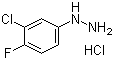 structure of CAS# 175135-74-7, 3-Chloro-4-fluorophenylhydrazine hydrochloride;1-(3-Chloro-4-fluorophenyl)hydrazine hydrochloride