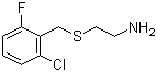 结构式 CAS# 175136-76-2, 2-[(2-氯-6-氟苄基)硫代]乙胺; 2-(2-氯-6-氟苄基硫)乙基胺