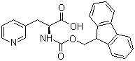 结构式 CAS# 175453-07-3, Fmoc-3-(3-吡啶基)-L-丙氨酸; N-(9-芴甲氧羰基)-3-吡啶基-L-丙氨酸
