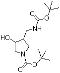 结构式 CAS# 175463-34-0, 4-叔丁氧羰基氨甲基-1-N-叔丁氧羰基吡咯烷-3-醇