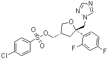 structure of CAS# 175712-02-4, (3S-cis)-4-Chlorobenzenesulfonic acid [5-(2,4-difluorophenyl)tetrahydro-5-(1H-1,2,4-triazol-1-ylmethyl)-3-furanyl]methyl ester;2,5-Anhydro-4-[[[(4-chlorophenyl)sulfonyl]oxy]methyl]-1,3,4-trideoxy-2-C-(2,4-difluorophenyl)-1-(1H-1,2,4-triazol-1-yl)-D-threo-pentitol