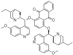 structure of CAS# 176097-24-8, 1,4-Bis(dihydroquinine)anthraquinoneanthraquinone;(DHQ)2AQN; 1,4-Bis(9-O-dihydroquininyl)anthraquinone