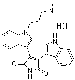 3-[1-[3-(二甲基氨基)丙基]-1H-吲哚-3-基]-4-(1H-吲哚-3-基)-1H-吡咯-2,5-二酮单盐酸盐分子结构 (CAS 176504-36-2)