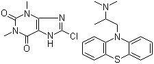 Promethazine theoclate molecular structure (CAS 17693-51-5)