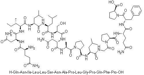 L-Glutaminyl-L-asparaginyl-L-isoleucyl-L-leucyl-L-leucyl-L-seryl-L-asparaginyl-L-alanyl-L-prolyl-L-leucylglycyl-L-prolyl-L-glutaminyl-L-phenylalanyl-L-proline molecular structure (CAS 177333-26-5)