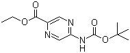 tert-Butyl 5-(ethoxycarbonyl)pyrazin-2-ylcarbamate molecular structure (CAS 177759-80-7)
