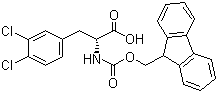 结构式 CAS# 177966-58-4, Fmoc-D-3,4-二氯苯丙氨酸; N-(9-芴甲氧羰酰基)-D-3,4-二氯苯丙氨酸