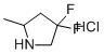 4,4-Difluoro-2-methylpyrrolidine hydrochloride molecular structure (CAS 1781074-90-5)