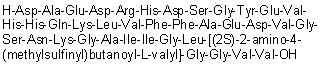 L-alpha-Aspartyl-L-alanyl-L-alpha-glutamyl-L-alpha-aspartyl-L-arginyl-L-histidyl-L-alpha-aspartyl-L-serylglycyl-L-tyrosyl-L-alpha-glutamyl-L-valyl-L-histidyl-L-histidyl-L-glutaminyl-L-lysyl-L-leucyl-L-valyl-L-phenylalanyl-L-phenylalanyl-L-alanyl-L-alpha-glutamyl-L-alpha-aspartyl-L-valylglycyl-L-seryl-L-asparaginyl-L-lysylglycyl-L-alanyl-L-isoleucyl-L-isoleucylglycyl-L-leucyl-(2S)-2-amino-4-(methylsulfinyl)butanoyl-L-valylglycylglycyl-L-valyl-L-valine molecular structure (CAS 178302-50-6)