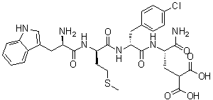 D-色氨酰-D-蛋氨酰-4-氯-D-苯丙氨酰-4-羧基-L-alpha-谷氨酰胺分子结构 (CAS 178396-45-7)